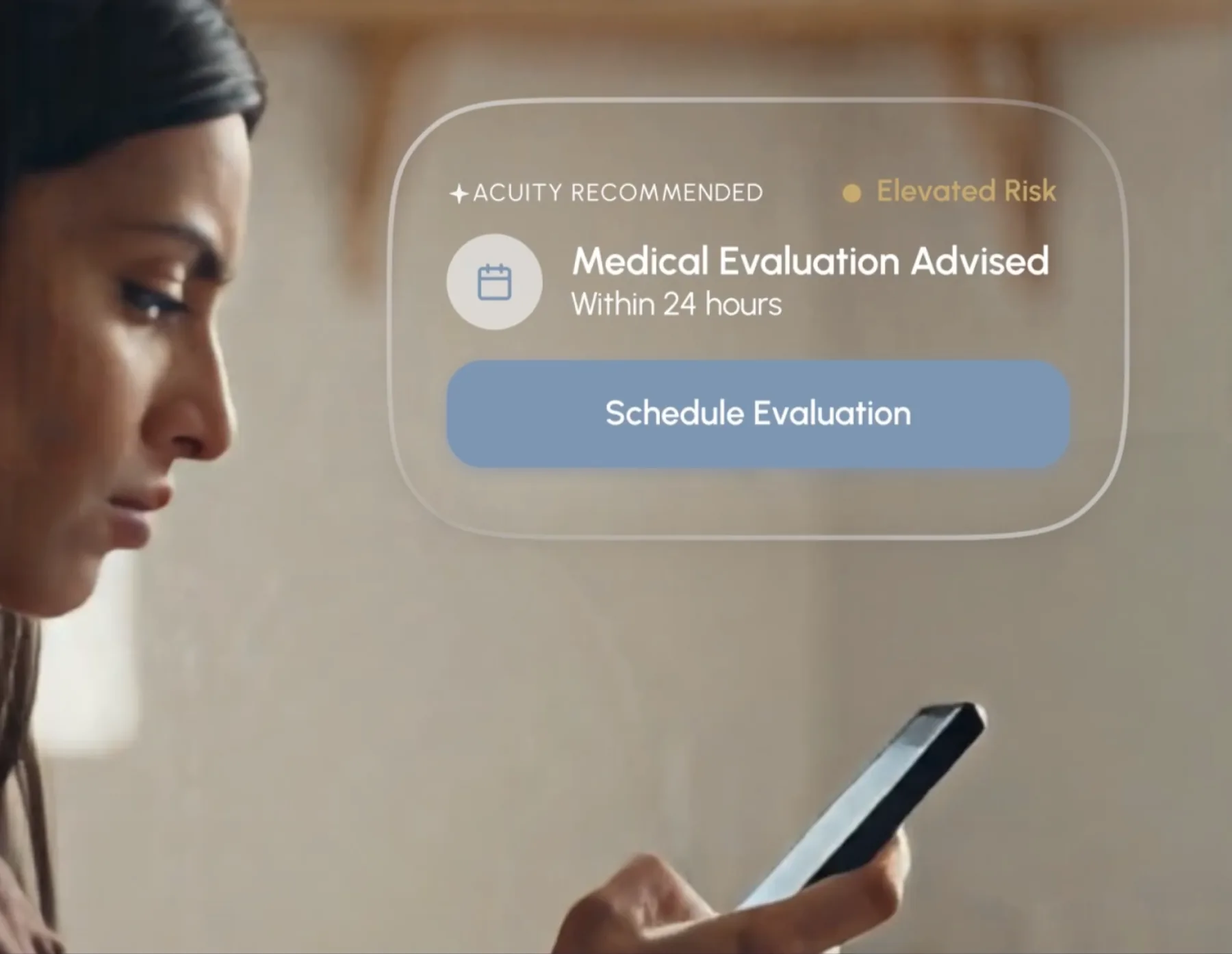 Acuity medical evaluation recommendation concept
