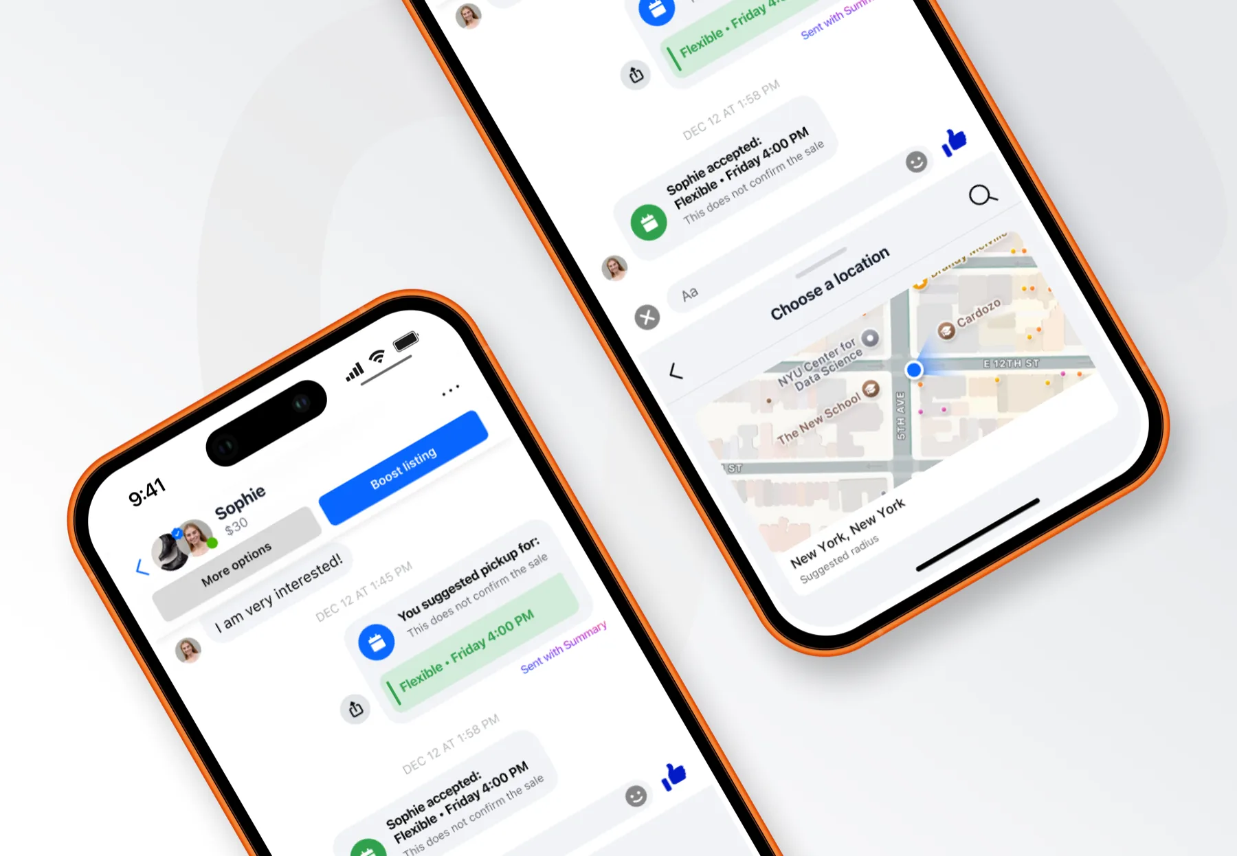 Meta Marketplace pickup location flow