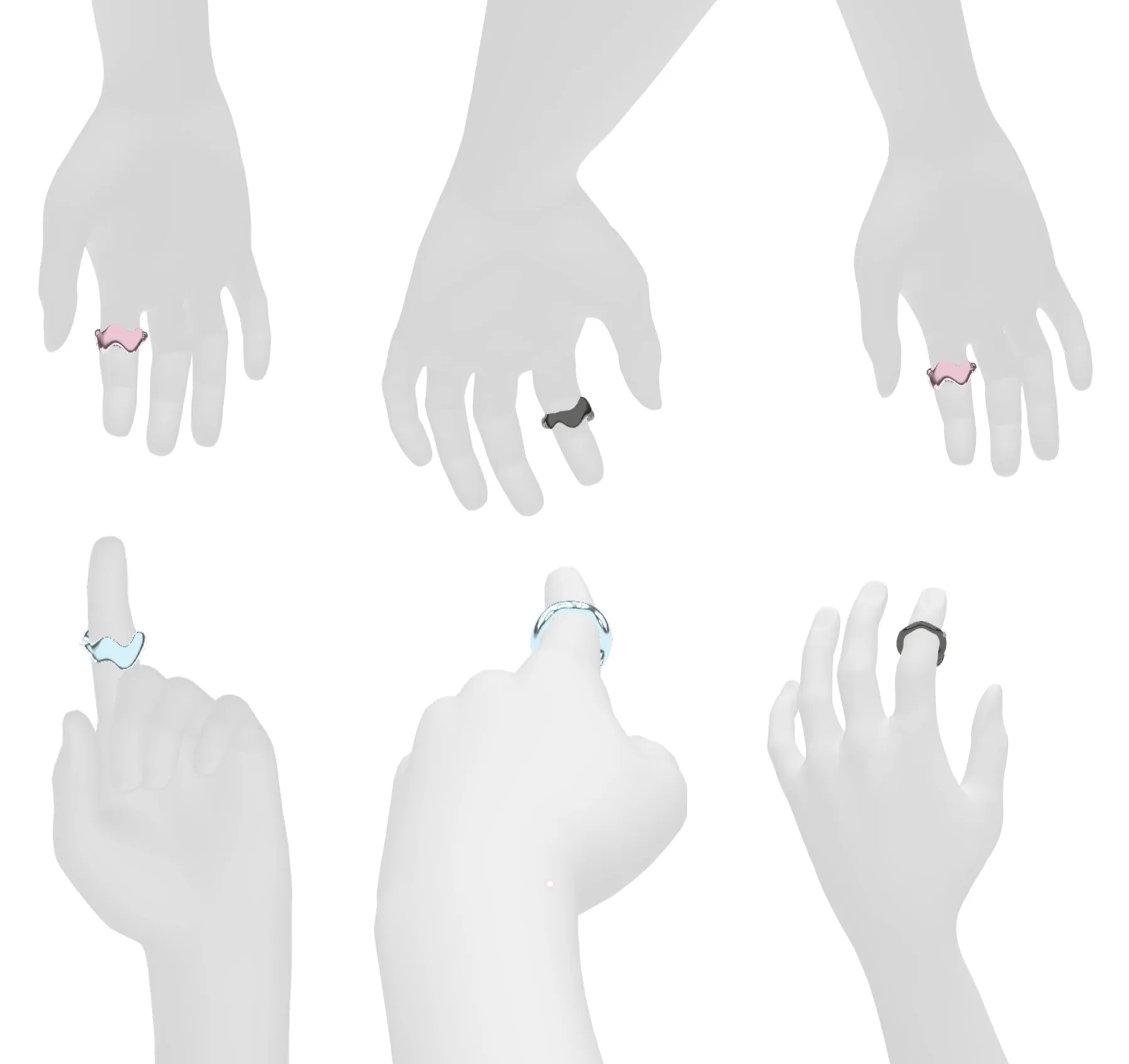Wearable ring testing on hand models
