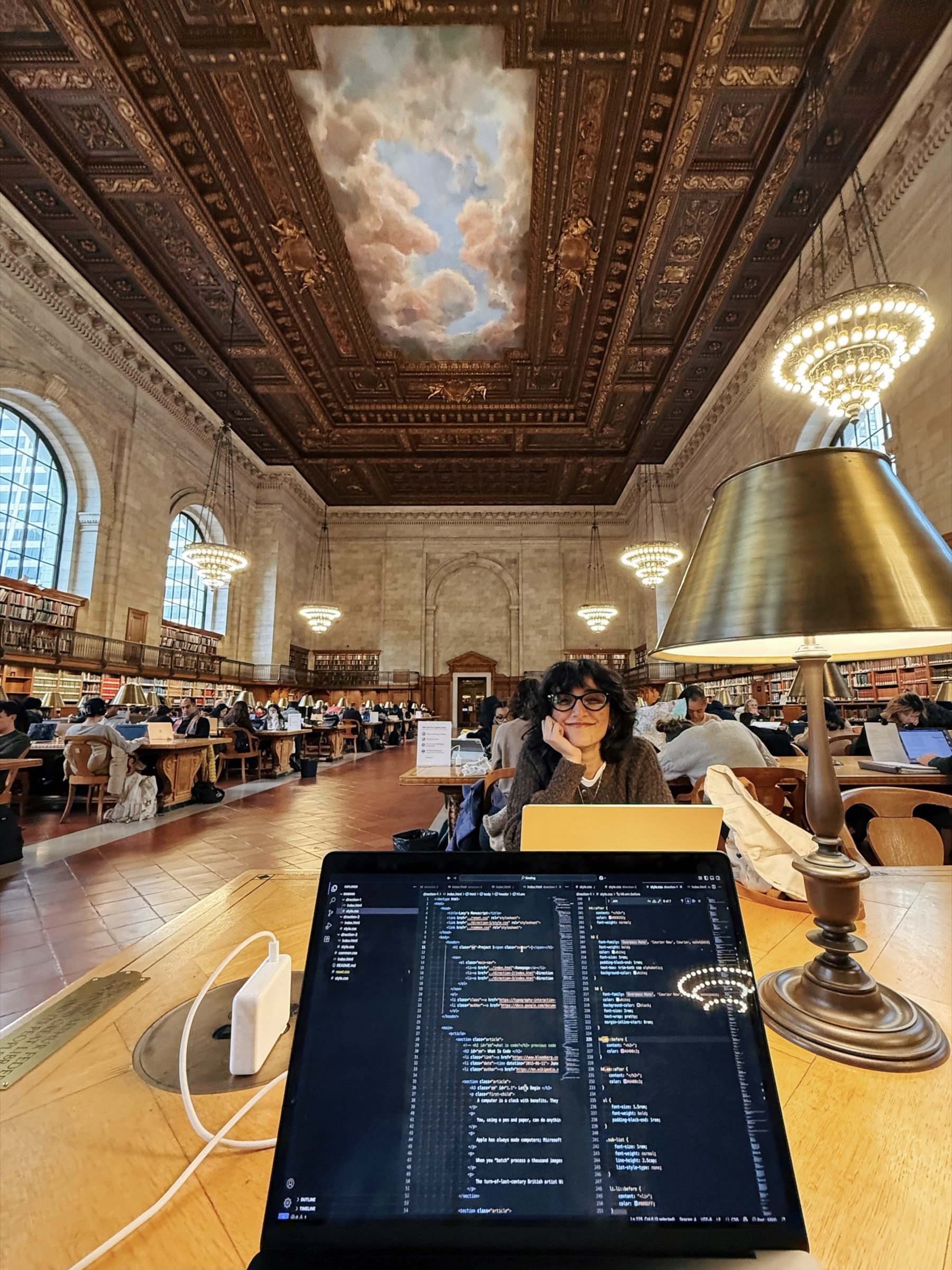Working in the Rose Main Reading Room, NYPL
