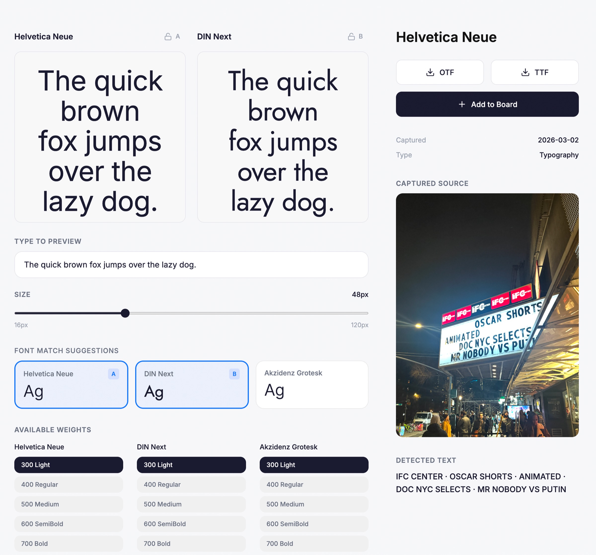 Forage app — typography capture