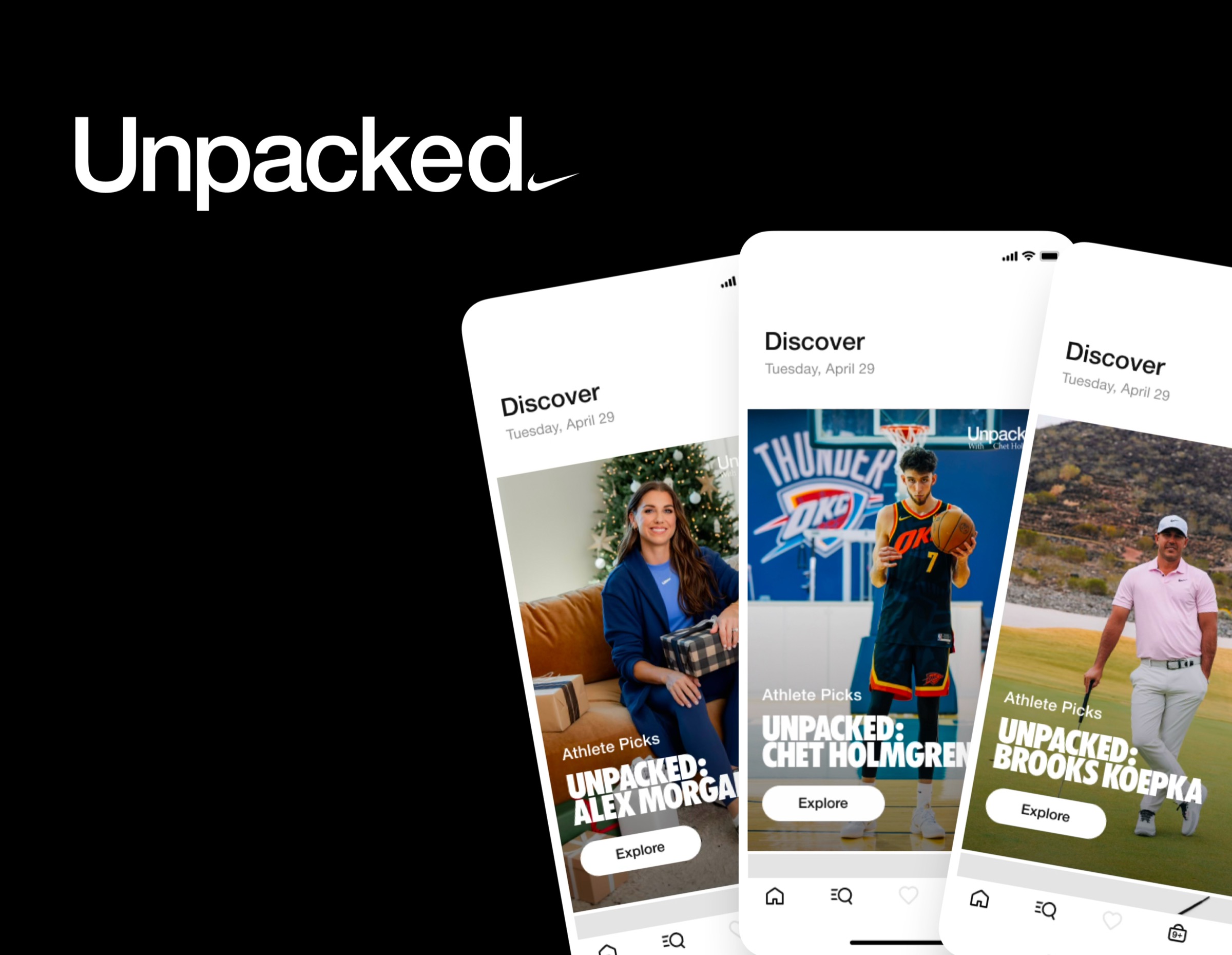 Nike Unpacked discover screens